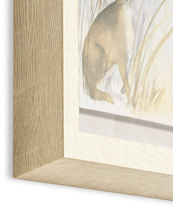 Country Hare Framed Print Wall Art - Close-up of frame