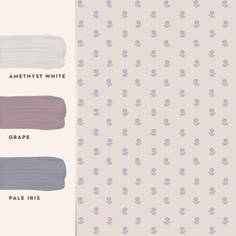Daisy Lavender Purple Wallpaper - View of coordinating paint colors