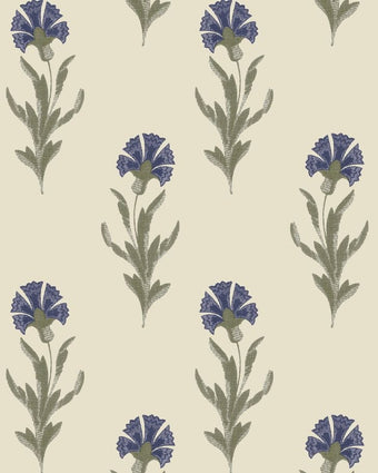 Dandelion Dusky Seaspray Blue Wallpaper close up view of wallpaper