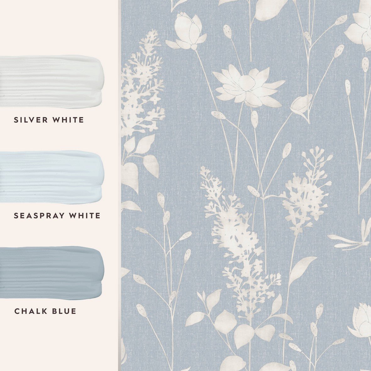 Dragonfly Garden Chalk Blue Wallpaper