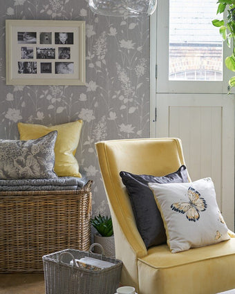 Dragonfly Garden Steel Wallpaper - Laura Ashley