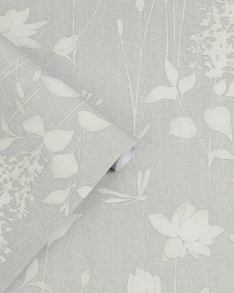 Dragonfly Garden Steel Wallpaper - Laura Ashley