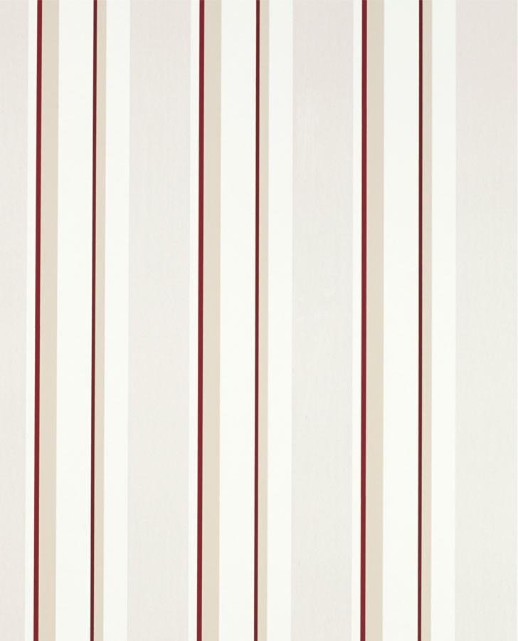 Eaton Stripe Cranberry Red Wallpaper Sample - Laura Ashley