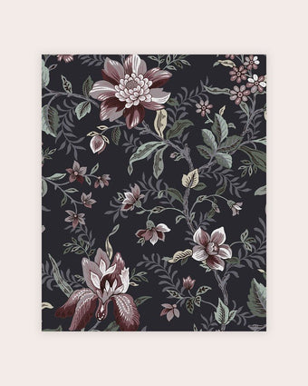 Edita’s Garden Charcoal Grey Wallpaper - view of wallpaper
