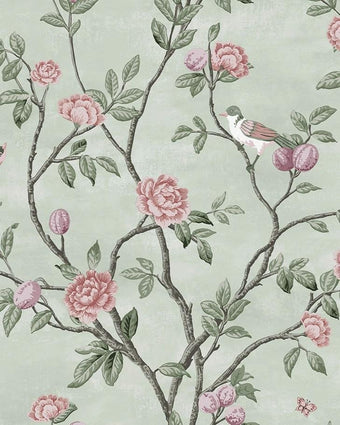 Eglantine Eau de Nil Wallpaper Sample - Laura Ashley