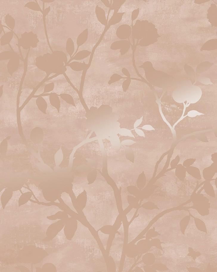 Eglantine Silhouette Blush Wallpaper - Laura Ashley