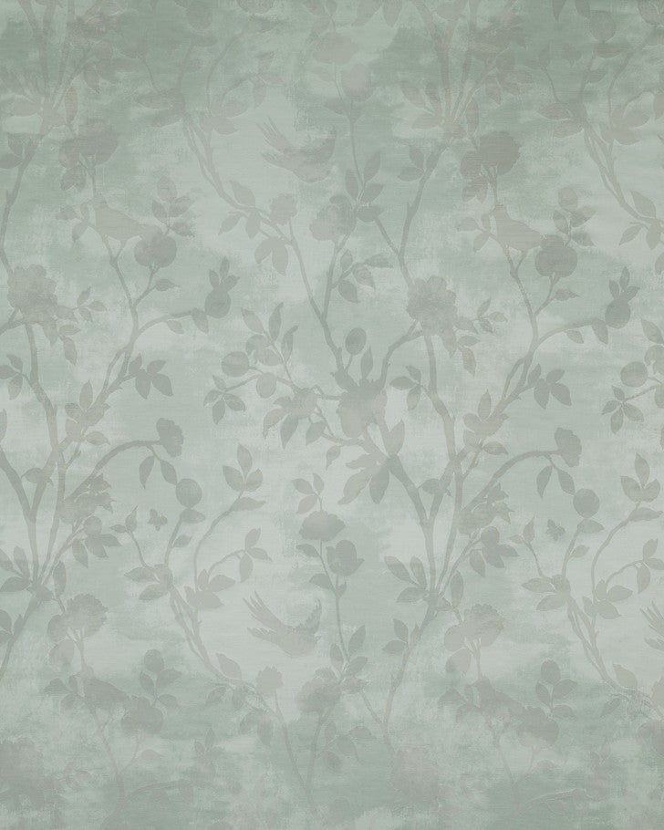 Eglantine Silhouette Woven Smoke Green Fabric - Laura Ashley