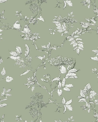 Elderwood Sage Wallpaper - Laura Ashley