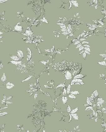Elderwood Sage Wallpaper Sample - Laura Ashley