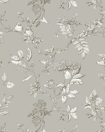 Elderwood Steel Wallpaper Sample - Laura Ashley