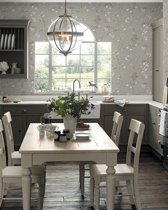 Elderwood Steel Wallpaper Sample - Laura Ashley