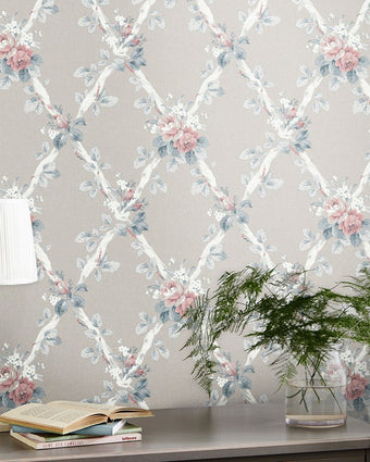 Elwyn Dove Grey Wallpaper Sample - View of wallpaper on the wall