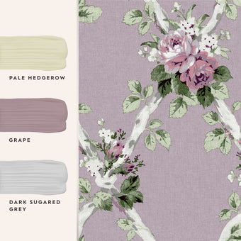Elwyn Grape Wallpaper Sample - View of coordinating paint colors