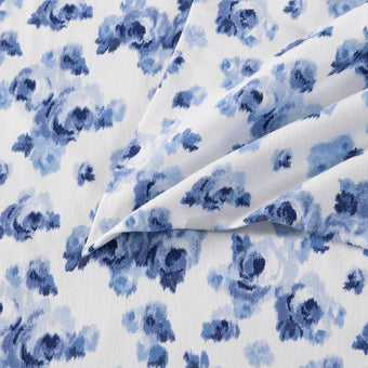 Emelisa Blue Cotton Flannel Sheet Set - Laura Ashley