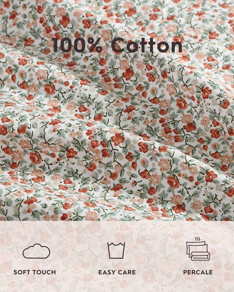Emogene Orange Cotton Percale Sheet Set view of information about sheet