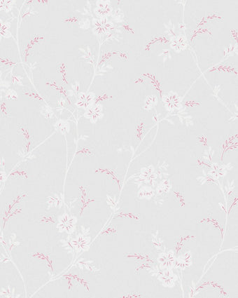Eva Floral Sugared Grey Wallpaper - Close up view of wallpaper