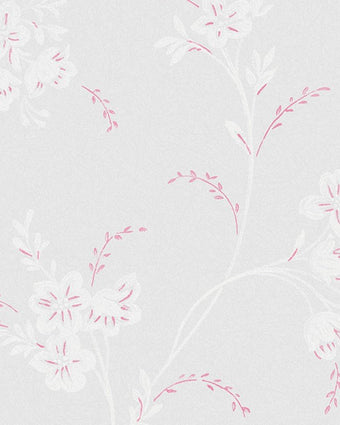 Eva Floral Sugared Grey Wallpaper - Close up view of wallpaper