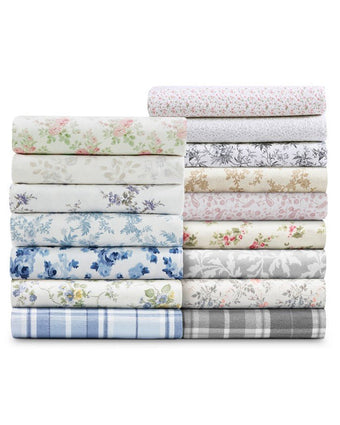 Evie Pink Cotton Flannel Sheet Set - Laura Ashley