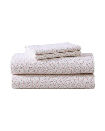 Evie Pink Cotton Flannel Sheet Set - Laura Ashley