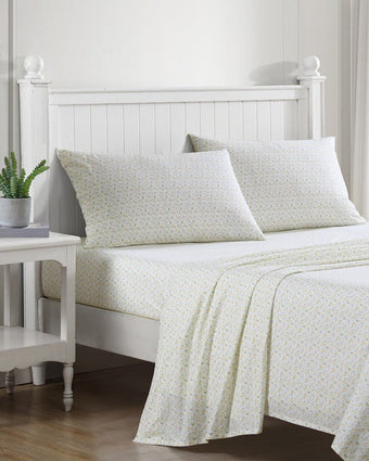 Evie Yellow Cotton Percale Sheet Set - Laura Ashley