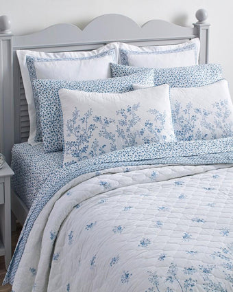 Flora Blue Quilt Set - Laura Ashley