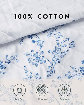 Flora Blue Quilt Set - Laura Ashley