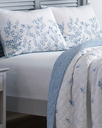 Flora Blue Quilt Set - Laura Ashley