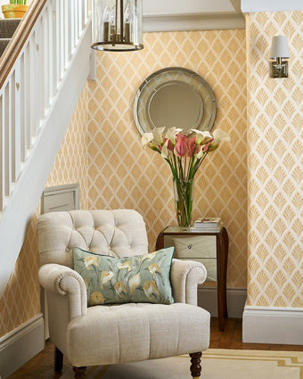 Florin Gold Wallpaper Sample - Laura Ashley