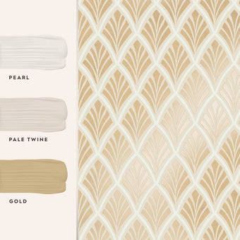 Florin Gold Wallpaper Sample - View of coordinating paint colors