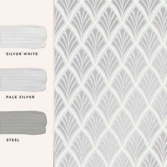 Florin Silver Wallpaper - View of coordinating paint colors
