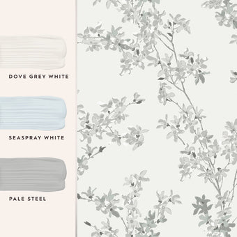 Forsythia Steel Wallpaper - View of coordinating paint colors