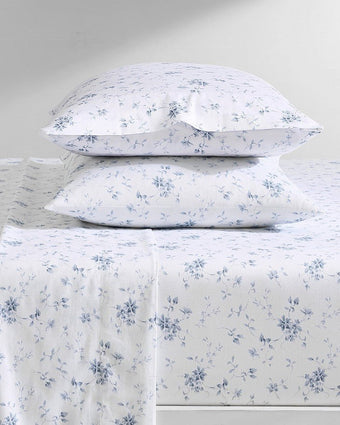 Garden Muse Blue Cotton Sateen Sheet Set - Laura Ashley