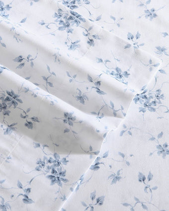 Garden Muse Blue Cotton Sateen Sheet Set - Laura Ashley