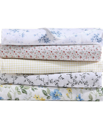 Garden Muse Blue Cotton Sateen Sheet Set - Laura Ashley