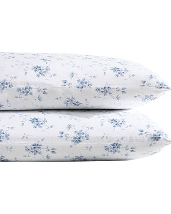 Garden Muse Blue Standard Pillowcase Pair - Laura Ashley