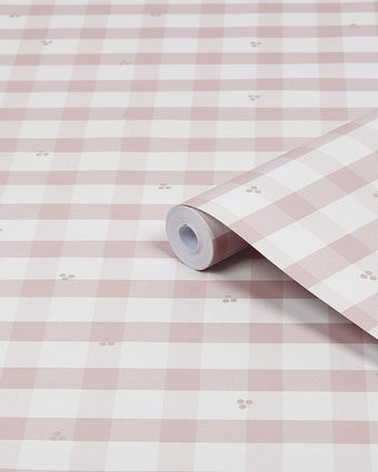 Gingham Pale Amethyst Purple Wallpaper - View of roll of wallpaper