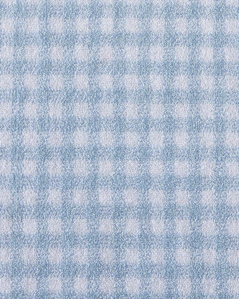 Ginny Blue Cotton Terry 3 Piece Towel Set - Close up view of gingham  design
