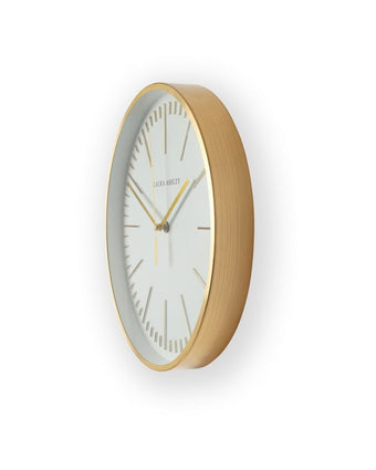 Glenn Gold Contemporary Metal Clock - Side view of clock
