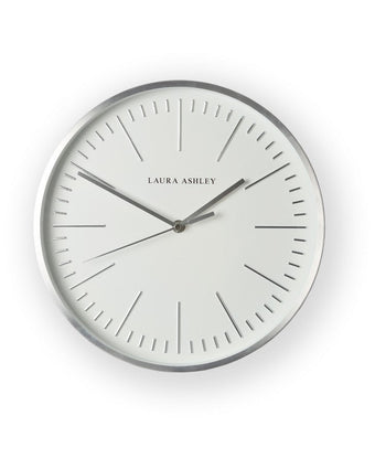 Glenn Silver Contemporary Metal Clock - View of front of the clock