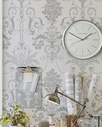 Glenn Silver Contemporary Metal Clock - View of clock on a wall