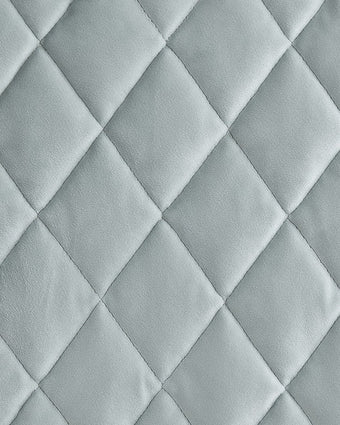 Green Velvet Diamond Stitch Quilt Bonus Set:  Close up view of quilt diamond stitch design