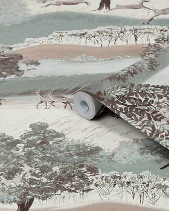Hartingdon Jade Green Wallpaper - View of roll of wallpaper