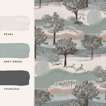 Hartingdon Jade Green Wallpaper - View of coordinating paint colors