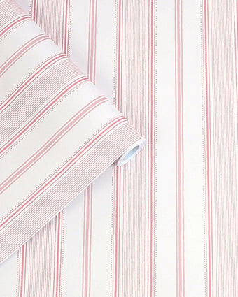 Heacham Stripe Blush Wallpaper - View of roll of wallpaper
