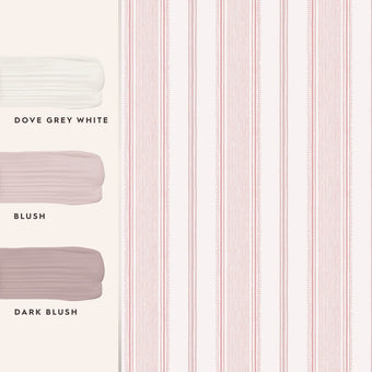 Heacham Stripe Blush Wallpaper Sample - View of coordinating paint colors