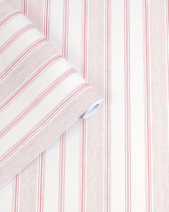 Heacham Stripe Blush Wallpaper Sample - View of roll of wallpaper
