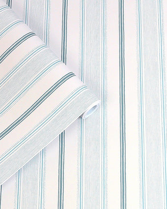 Heacham Stripe Seaspray Wallpaper - View of roll of wallpaper