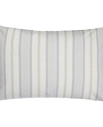Heacham Stripe Woven Silver Cushion - Laura Ashley