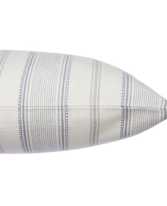 Heacham Stripe Woven Silver Cushion - Laura Ashley