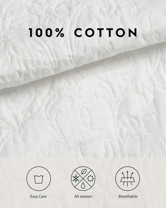 Heirloom Crochet White Quilt Set - Laura Ashley
